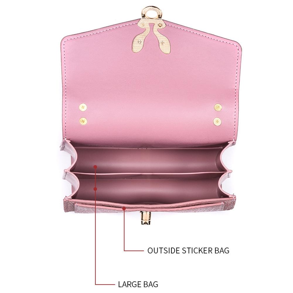 Stylish Crocodile Leather Crossbody Phone Bag - Pink