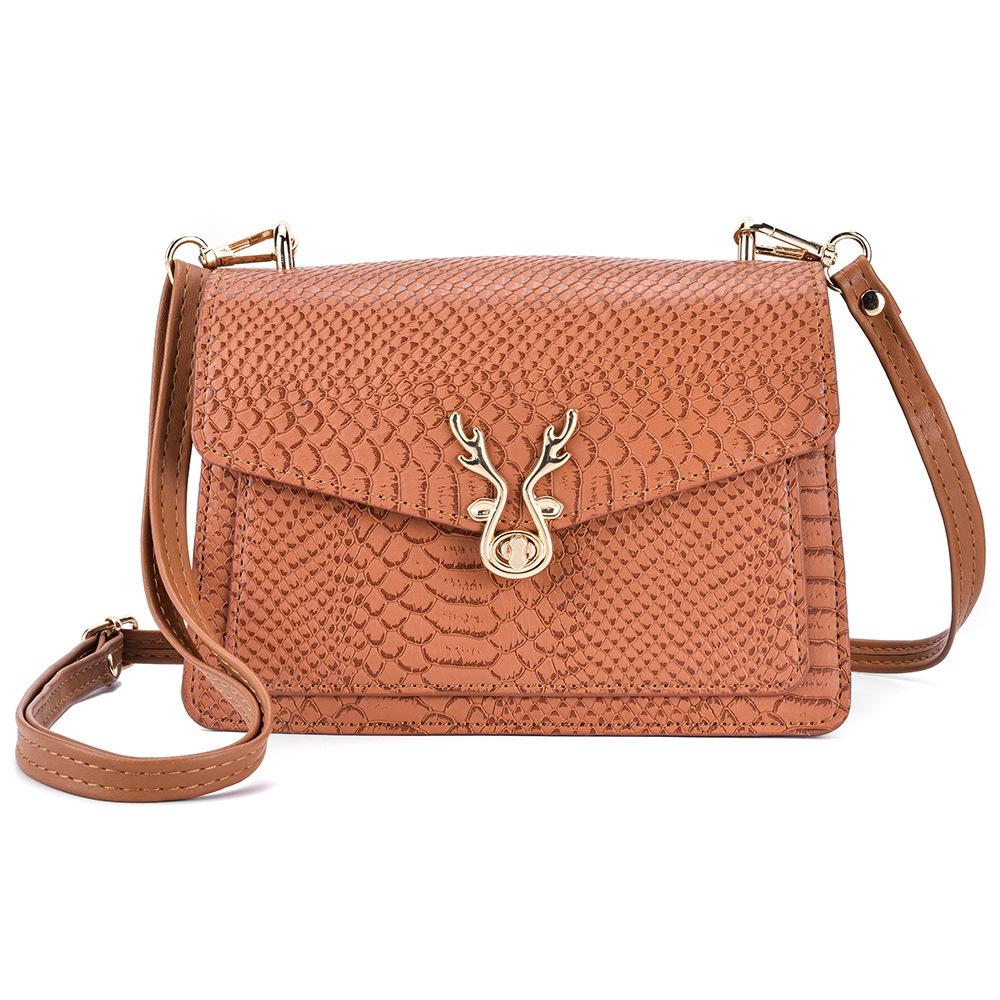 Stylish Crocodile Leather Crossbody Phone Bag - Pink