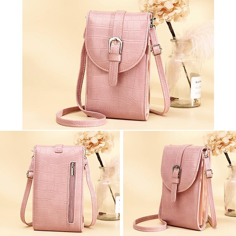 Stylish Crocodile Print Shoulder Bag - Pink