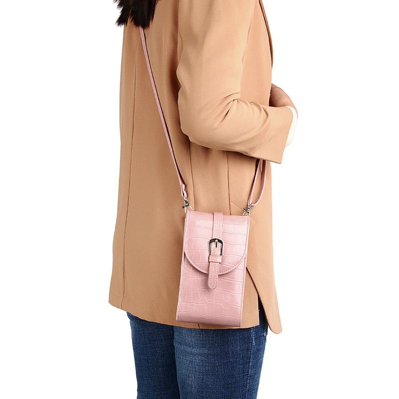 Stylish Crocodile Print Shoulder Bag - Pink
