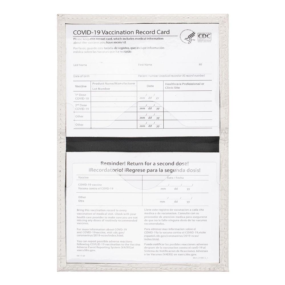 Pu Crocodile Pattern Card Holder Fits Cdc Documents - White