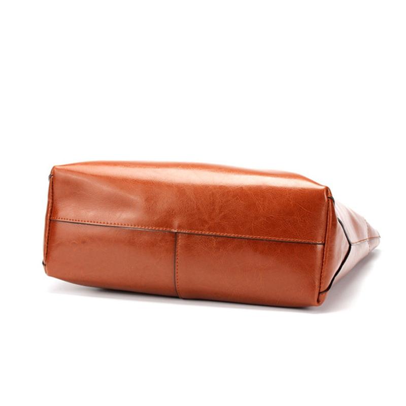Stylish Shoulder Tote For Women - Charm Orange Horizontal Version