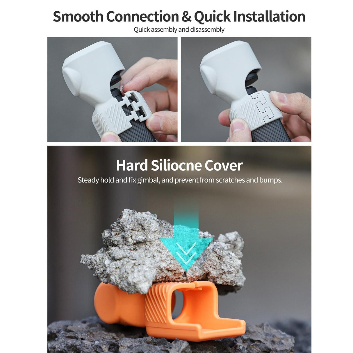 Silicone Protective Case for Dji Pocket 3 - Grey White