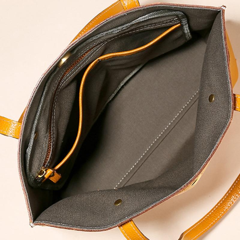 Stylish Leather Tote For Women - Dark Green