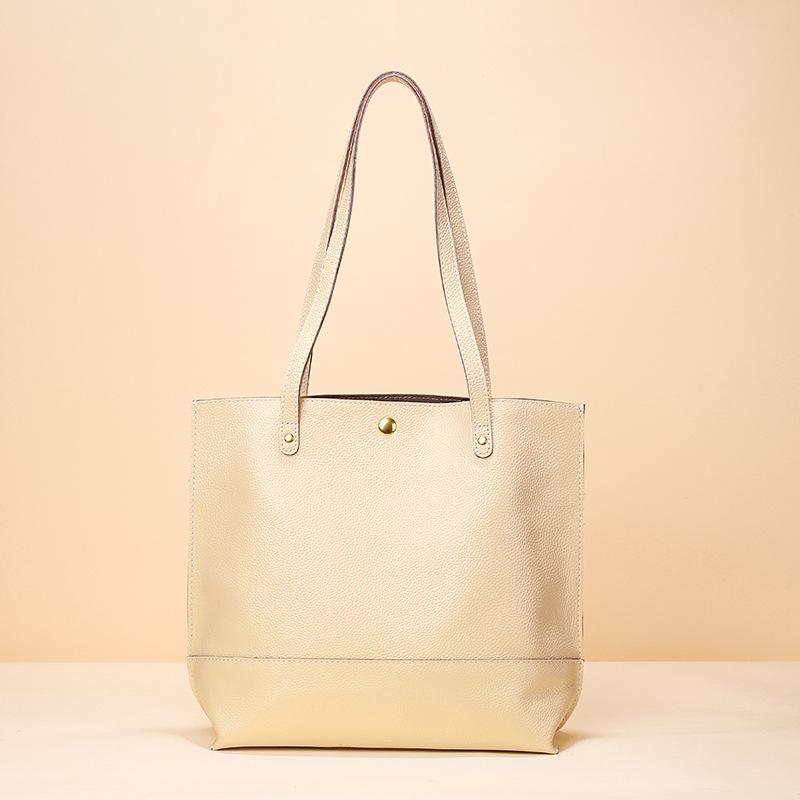 Stylish Leather Tote For Women - Dark Green