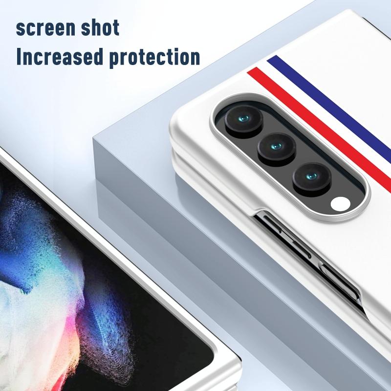 For Samsung Galaxy Z Fold4 5G Frosted Skin Case - Slim & Stylish - Pink Color Bar