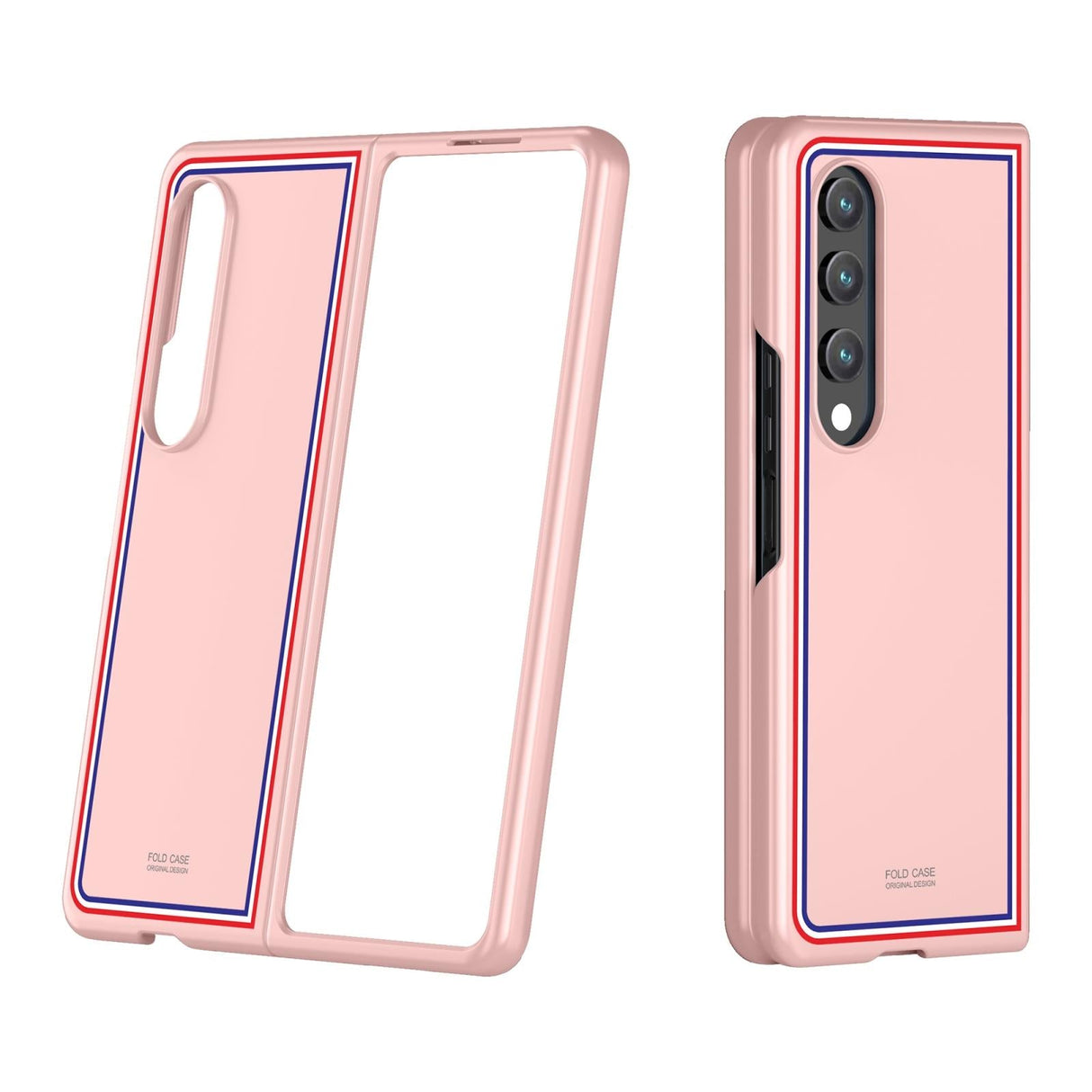 For Samsung Galaxy Z Fold4 5G Frosted Skin Case - Slim & Stylish - Pink Color Bar