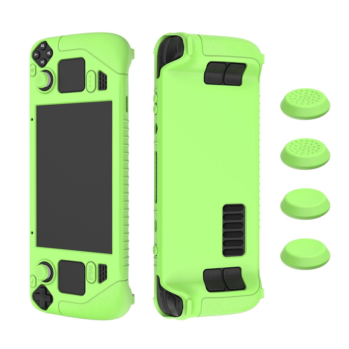 Silicone Game Controller Cover with 4 Key Caps - Protective - Luminous Green
