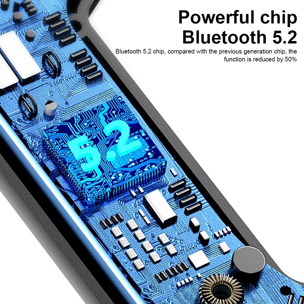 Digital Display Bone Conduction Bluetooth Headset - Sporty Design - Blue