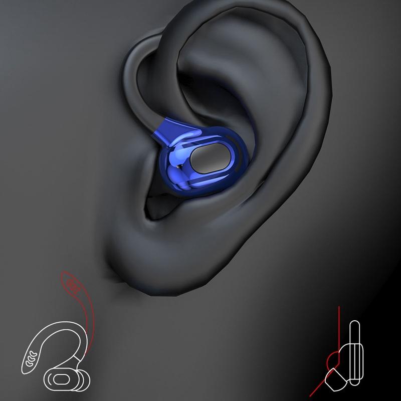 Wireless Bluetooth Earphones with Charging Case - F8 - Blue Double Ear