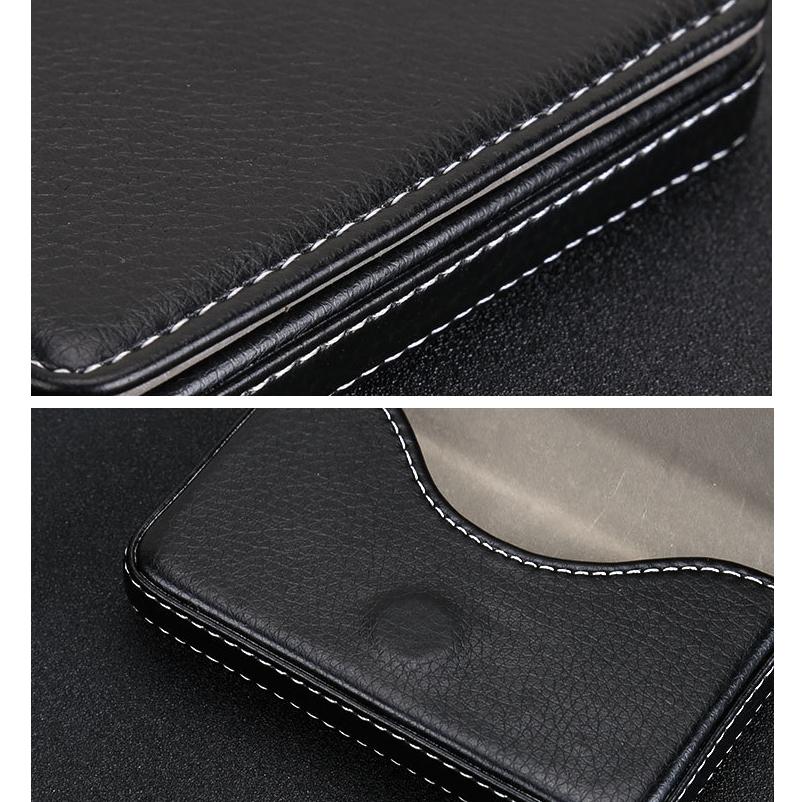 Stainless Steel Magnetic Business Card Holder Pu Leather Case - Black