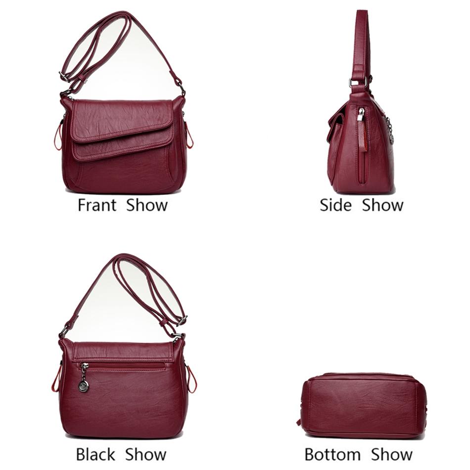 Stylish Leather Shoulder Bag For Summer - Red