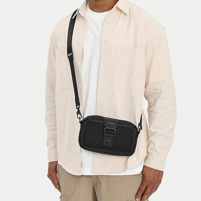 Waterproof Mini Crossbody Bag For Men Oxford Cloth Design - Green