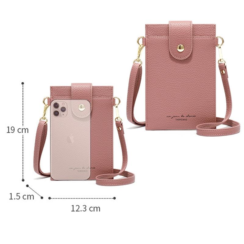 Stylish Thin Messenger Bag For Women - Light Pink