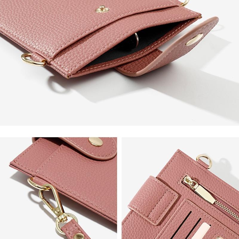 Stylish Thin Messenger Bag For Women - Light Pink