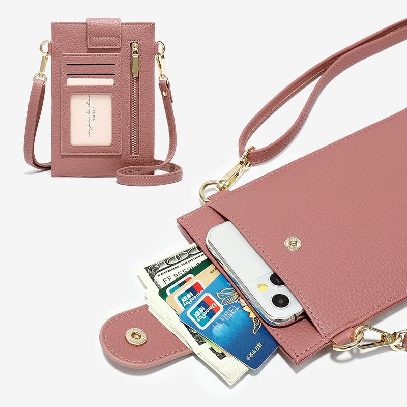 Stylish Thin Messenger Bag For Women - Light Pink