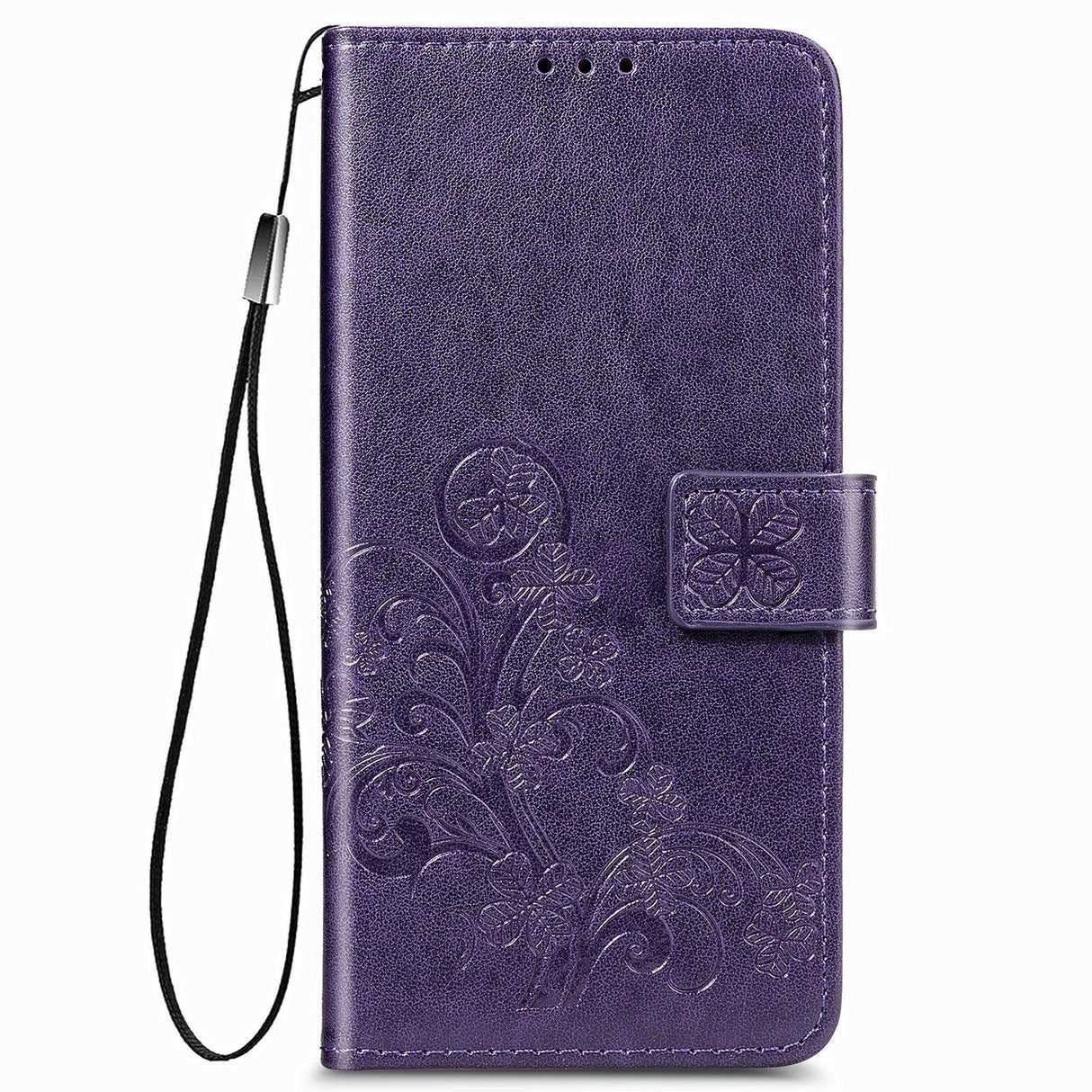 For Samsung Galaxy Z Fold4 5G Embossed Leather Phone Case With Four Leaf Clasp - Gray