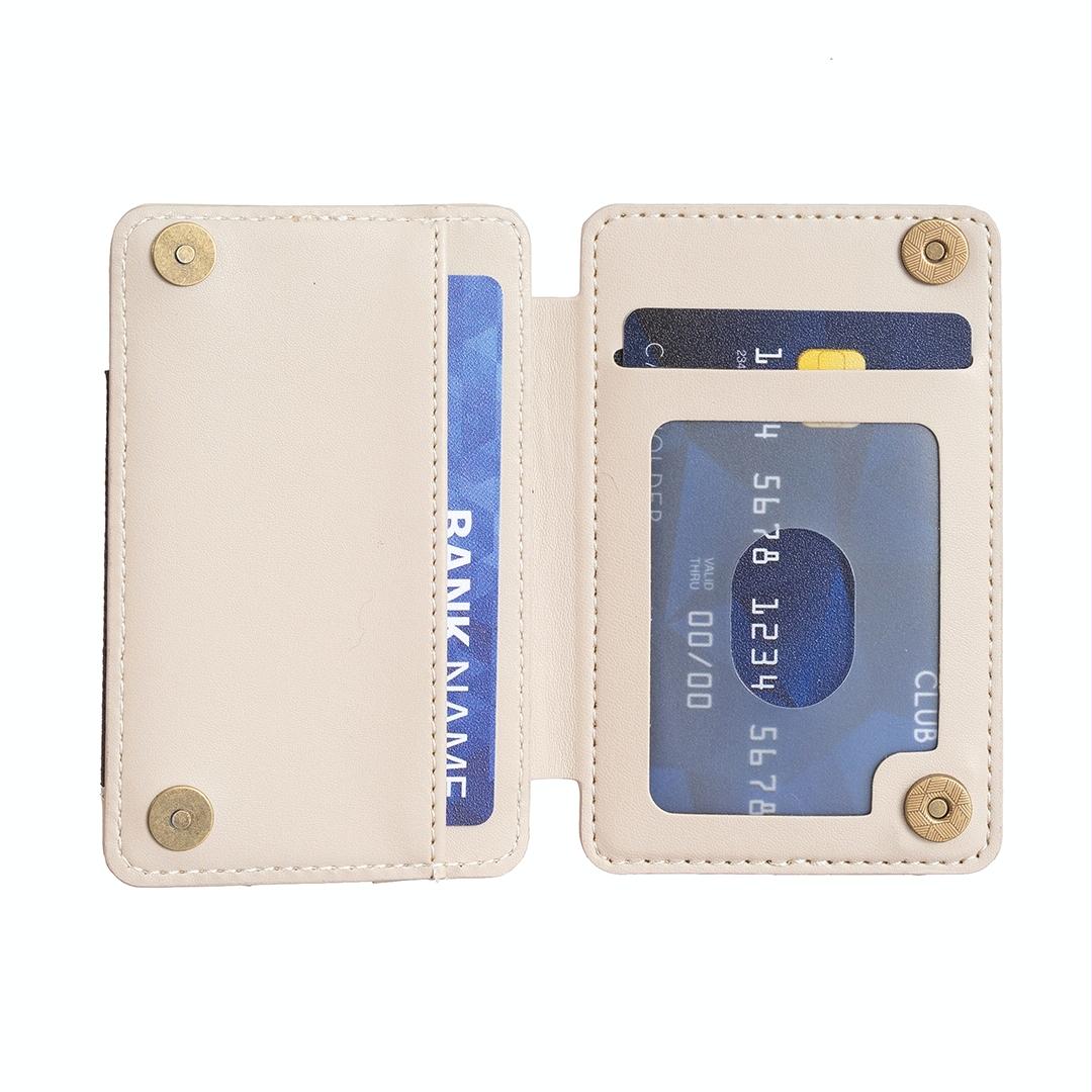 Wave Pattern Card Bag Back Sticker For Mobile Phones - Beige