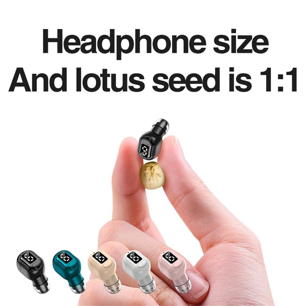 Mini Bluetooth Earphones with M5 Digital Display - Pink