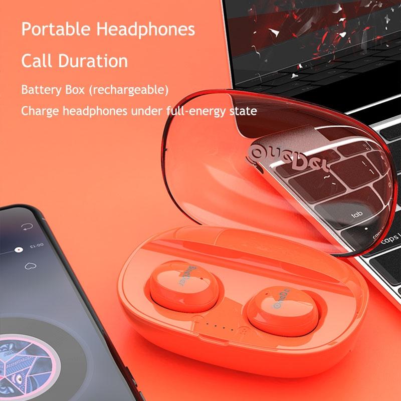 Waterproof Tws Bluetooth Earphones - Hd Stereo Sound - Orange