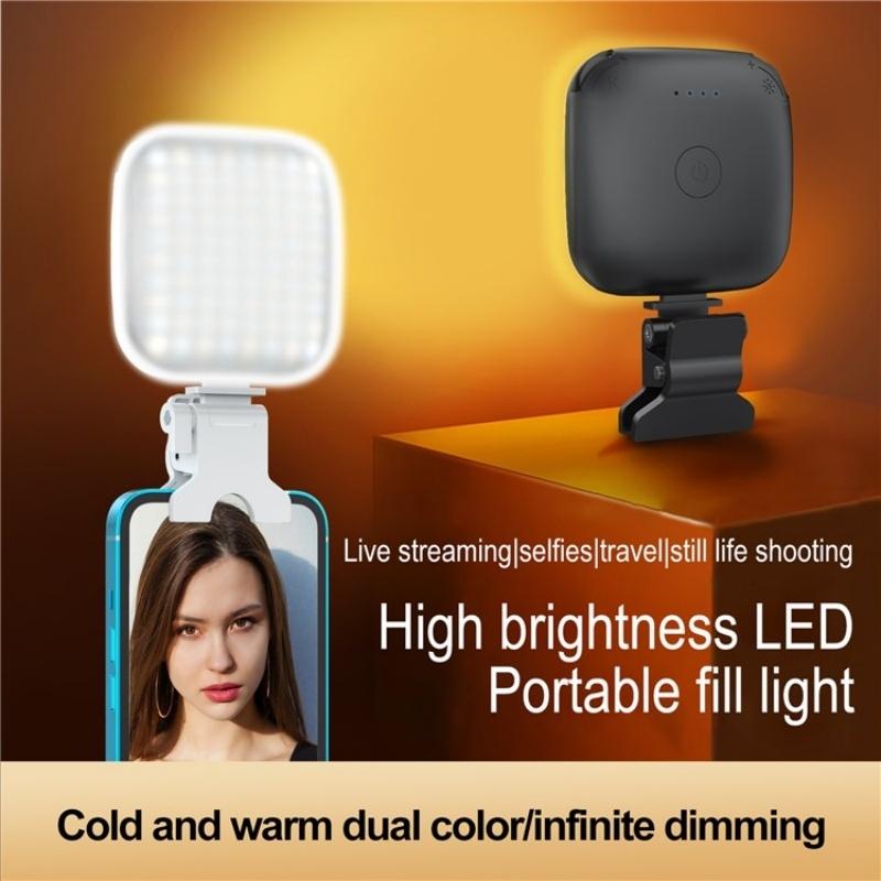 Portable Mini Clip-on Led Fill Light for Video Conferencing and Live Streaming - White