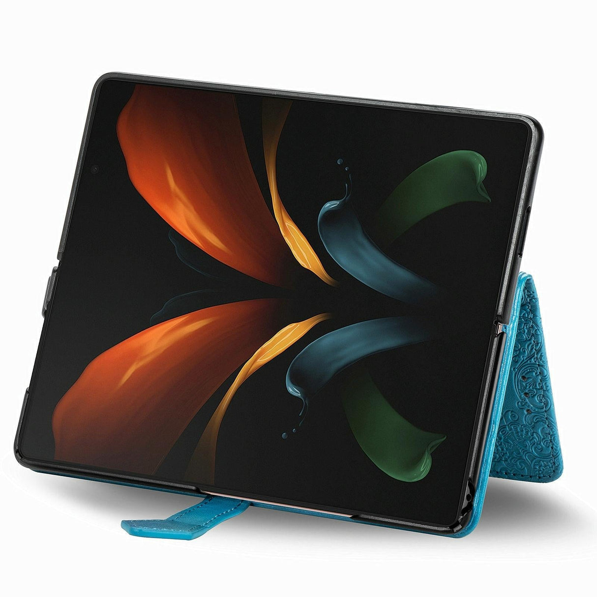 For Samsung Galaxy Z Fold4 5G Embossed Mandala Leather Phone Case - Green