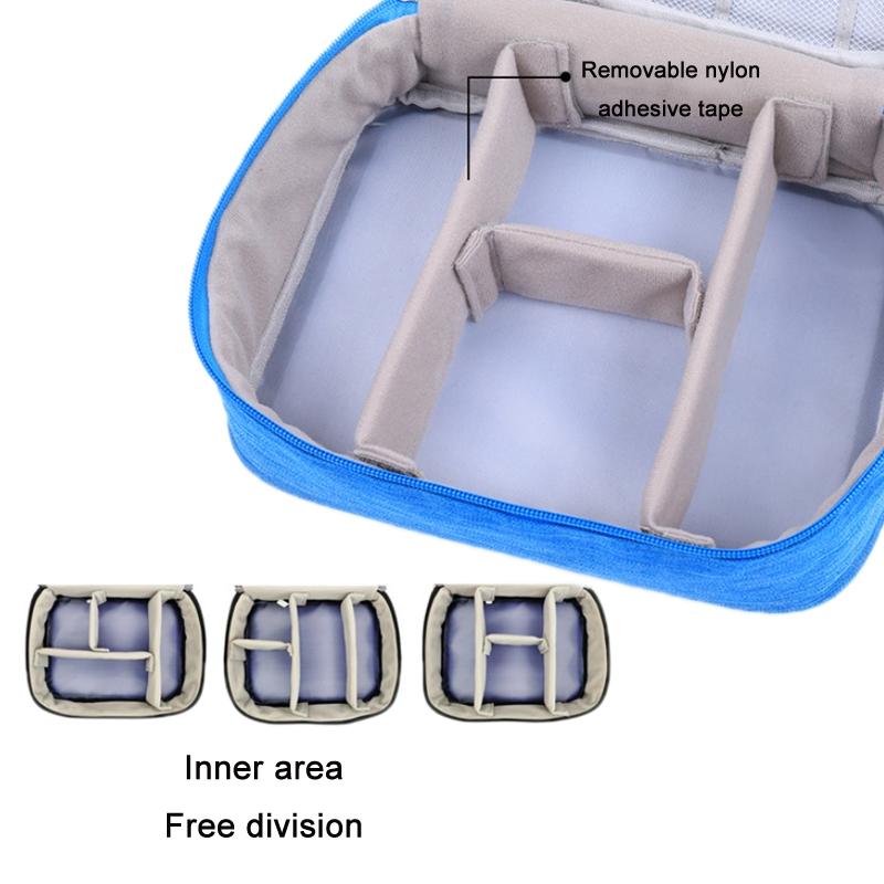 Versatile Cationic Digital Storage Bag for Data Cables - Grey