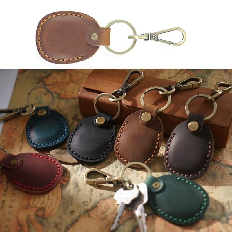Vintage Leather Proximity Card Holder Access Control - Red