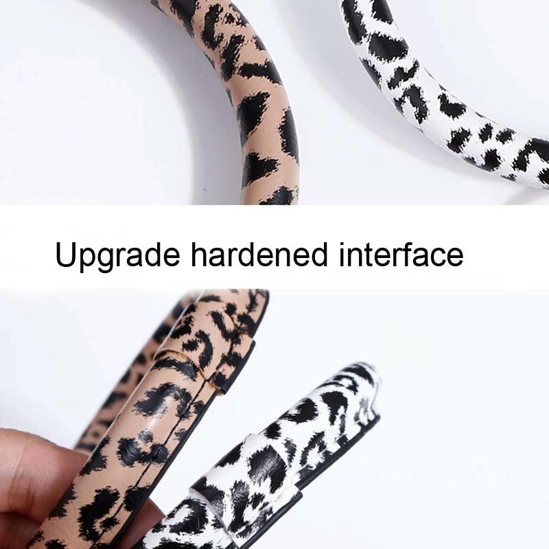 Pu Leather Wrist Ring Key Chain Coin Purse Black - White Snake