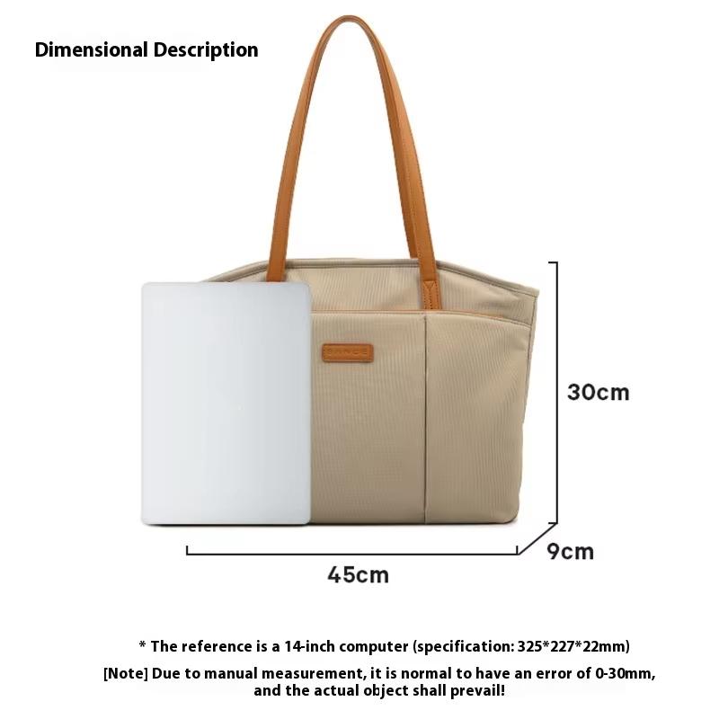 Large Capacity Laptop Tote For Women - Khaki