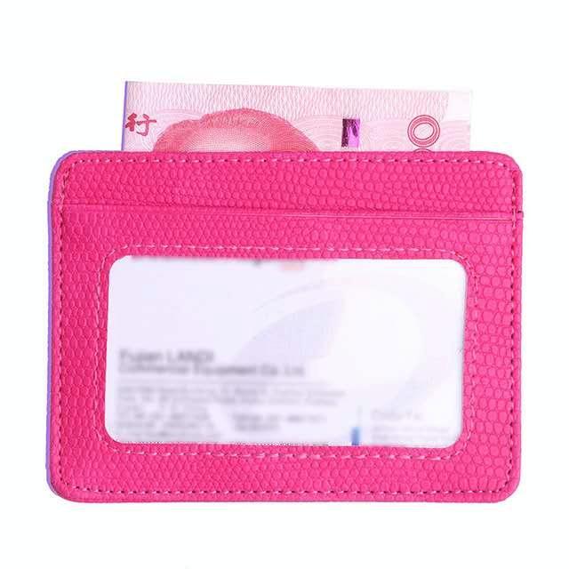 Lizard Pattern Pu Leather Card Holder Compact Bank Card Set - Gray