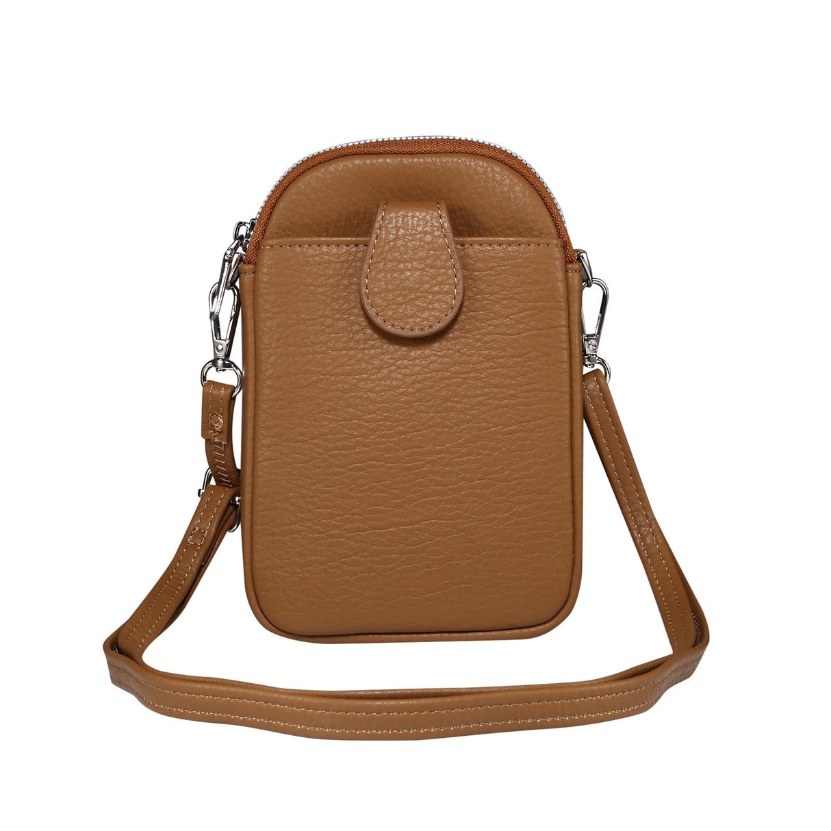 Litchi Texture Phone Crossbody Bag Leather Case For 5.5 Inch - 7.2 Inch Phones - Grey