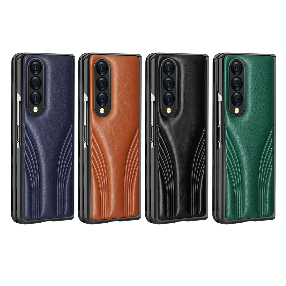 For Samsung Galaxy Z Fold4 5G Embossed Folding Case - Blue