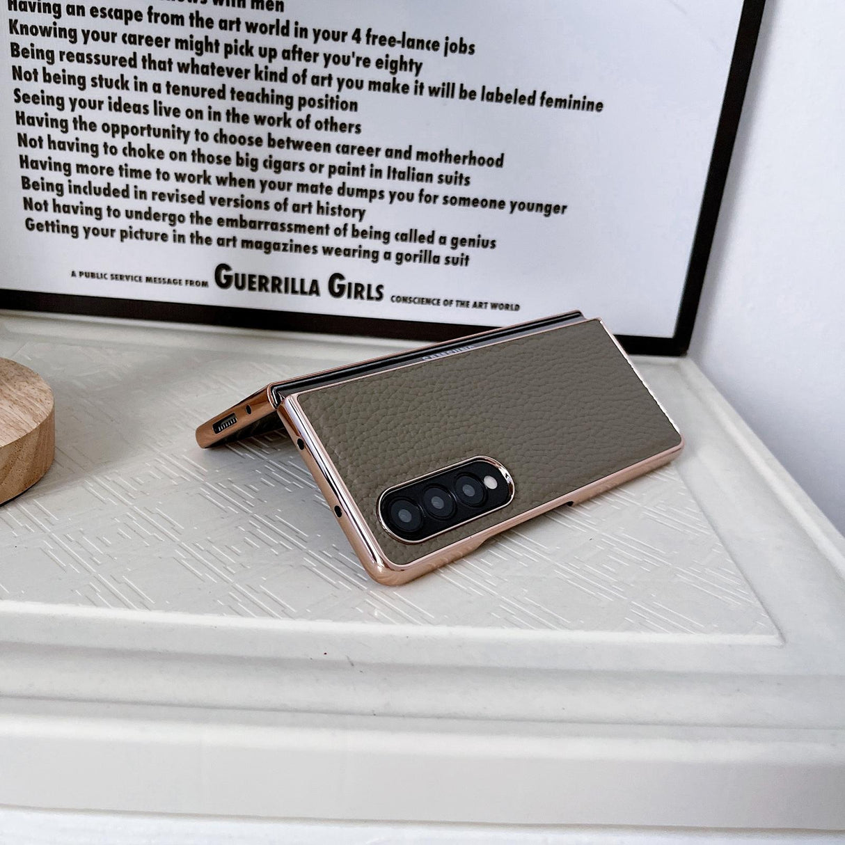 For Samsung Galaxy Z Fold4 5G Star Series Nano Electroplating Pu Case - Black