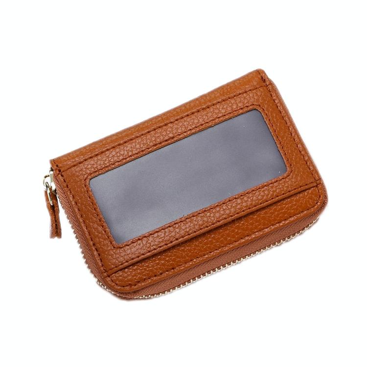 Multi Position Zipper Organ Card Holder Versatile Business Accessory - Black