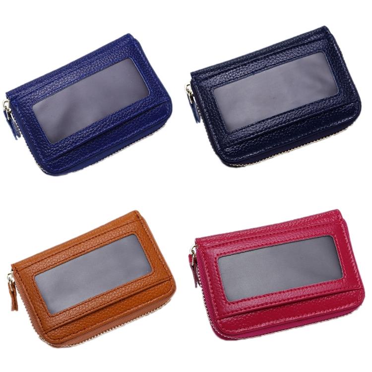 Multi Position Zipper Organ Card Holder Versatile Business Accessory - Black