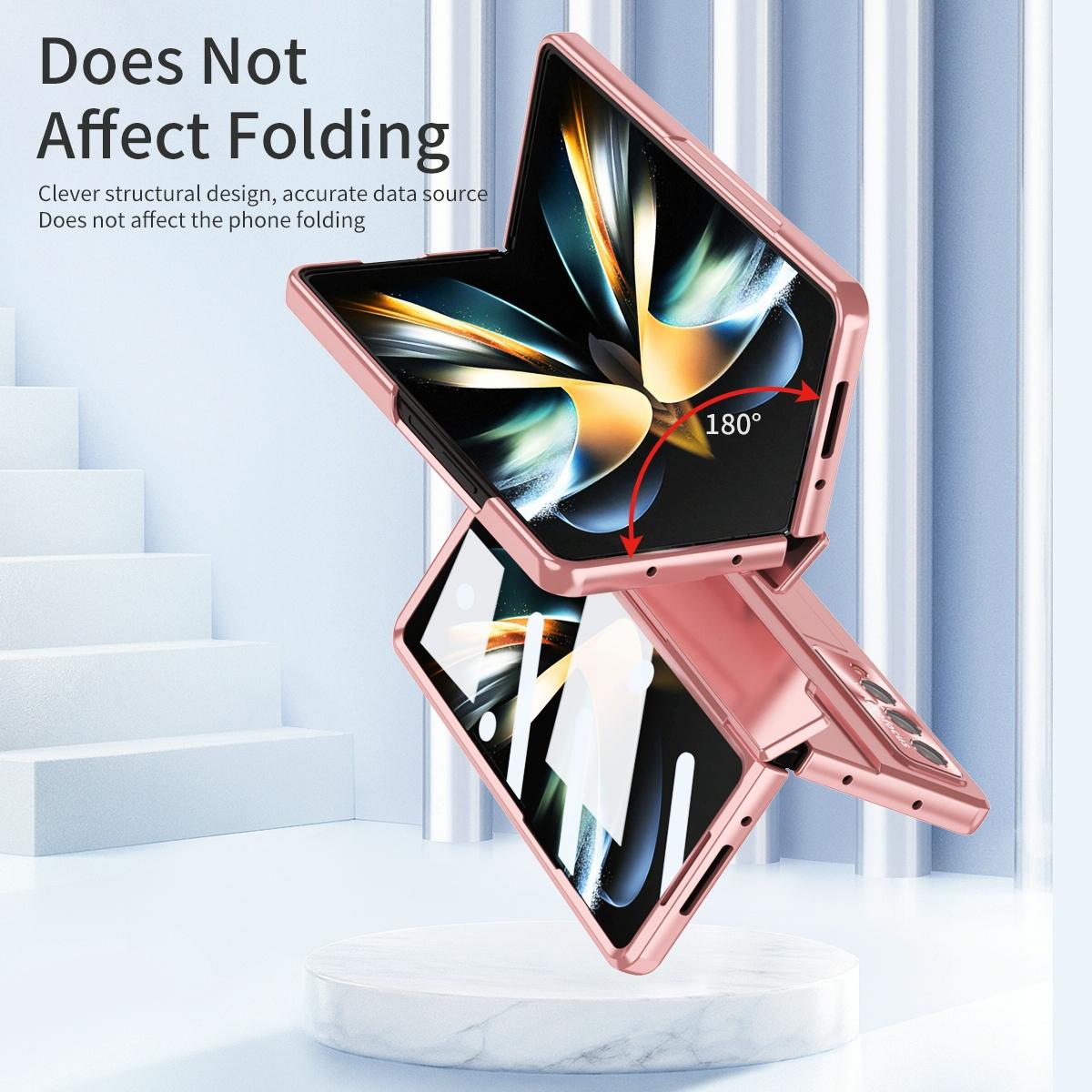 For Samsung Galaxy Z Fold4 5G Folding Case With Integrated Hinge - Black