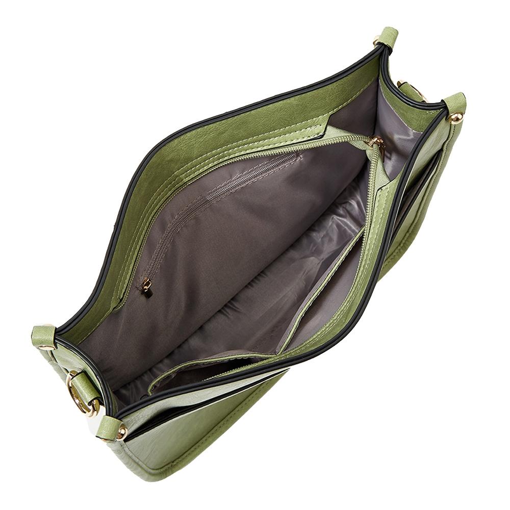 Leopard Print Waterproof Crossbody Tote Bag - Green