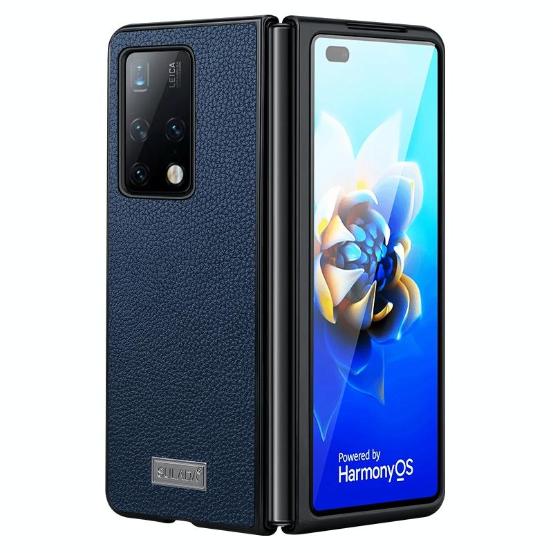 For Samsung Galaxy Z Fold4 5G Handmade Leather Shockproof Tpu Case - Black
