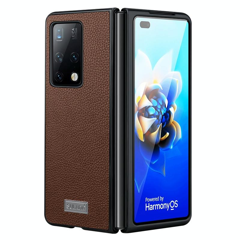 For Samsung Galaxy Z Fold4 5G Handmade Leather Shockproof Tpu Case - Black