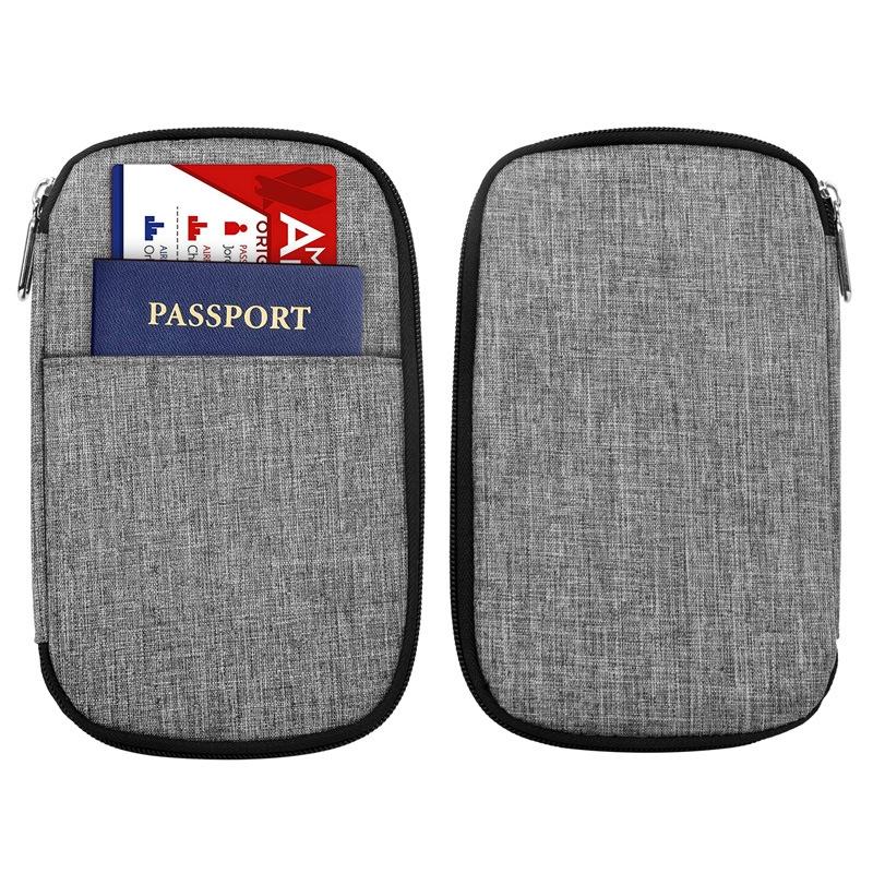 Multi Function Travel Storage Bag For Passports - Gray White