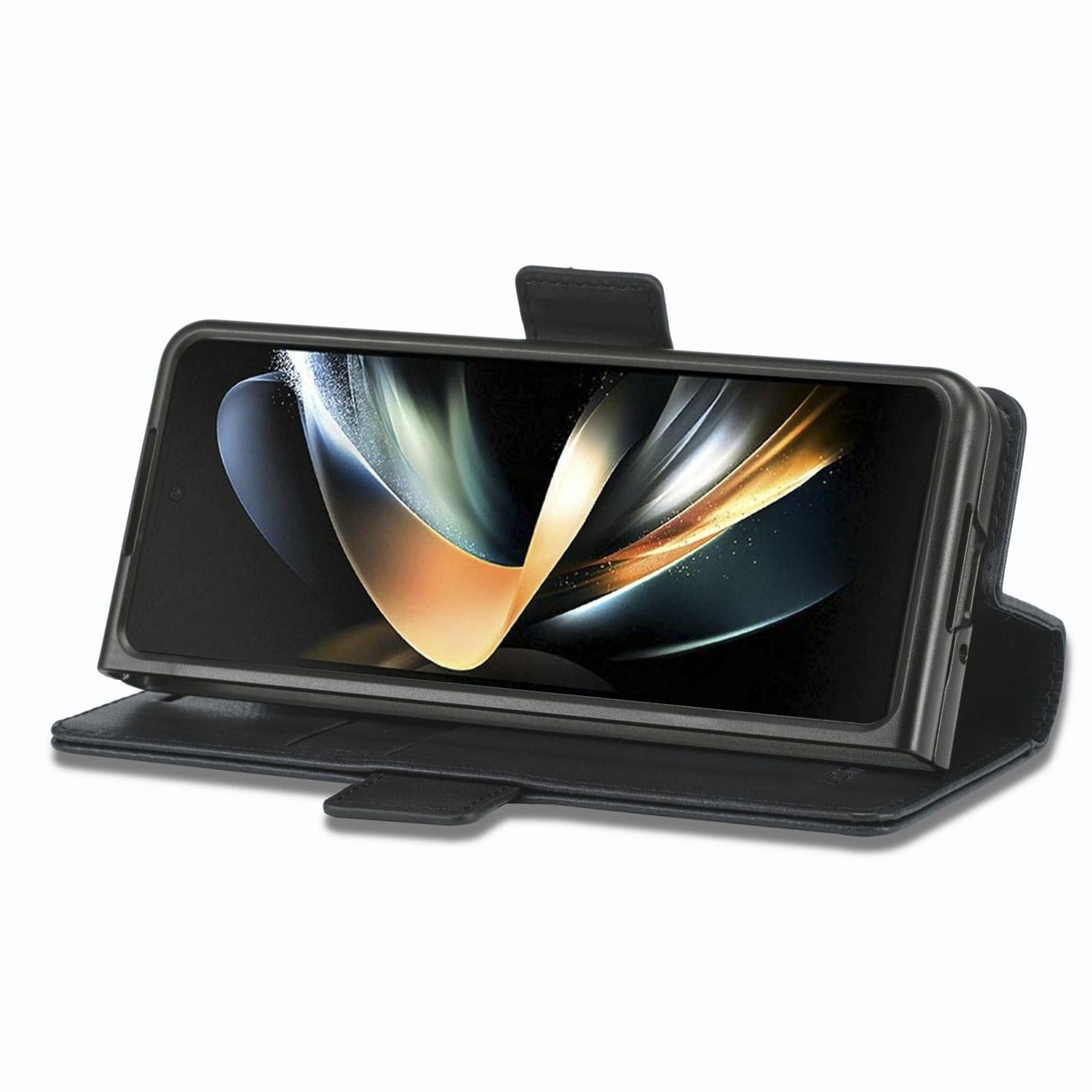 For Samsung Galaxy Z Fold4 5G Rfid Leather Phone Case - Secure & Stylish - Black