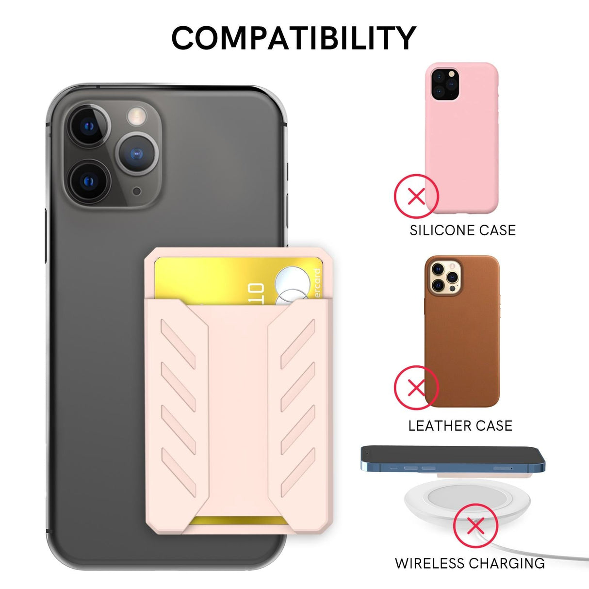 Silicone Adhesive Card Case For Mobile Phones - Blue