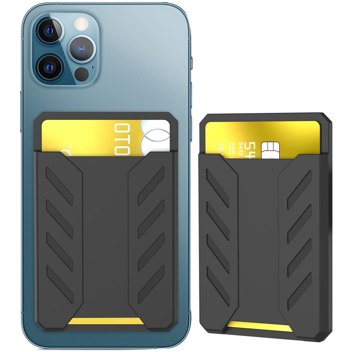 Silicone Adhesive Card Case For Mobile Phones - Blue