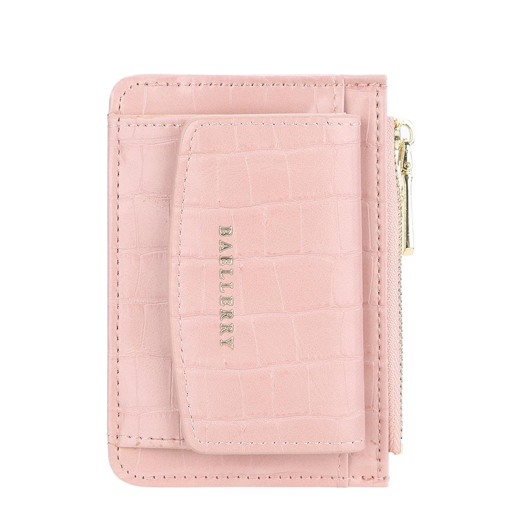 Multifunctional Crocodile Card Holder With Zipper Small Coin Purse - Black