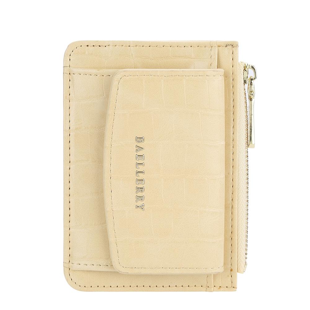 Multifunctional Crocodile Card Holder With Zipper Small Coin Purse - Black