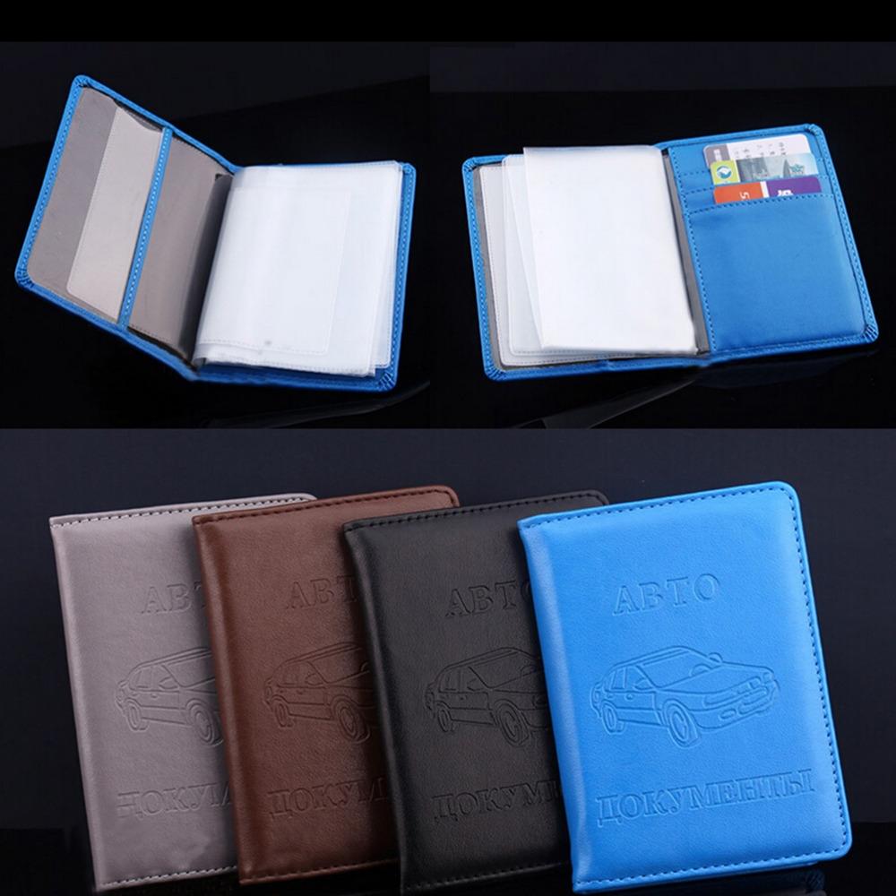 Stylish Pu Leather Driving License Holder Wallet - Grey