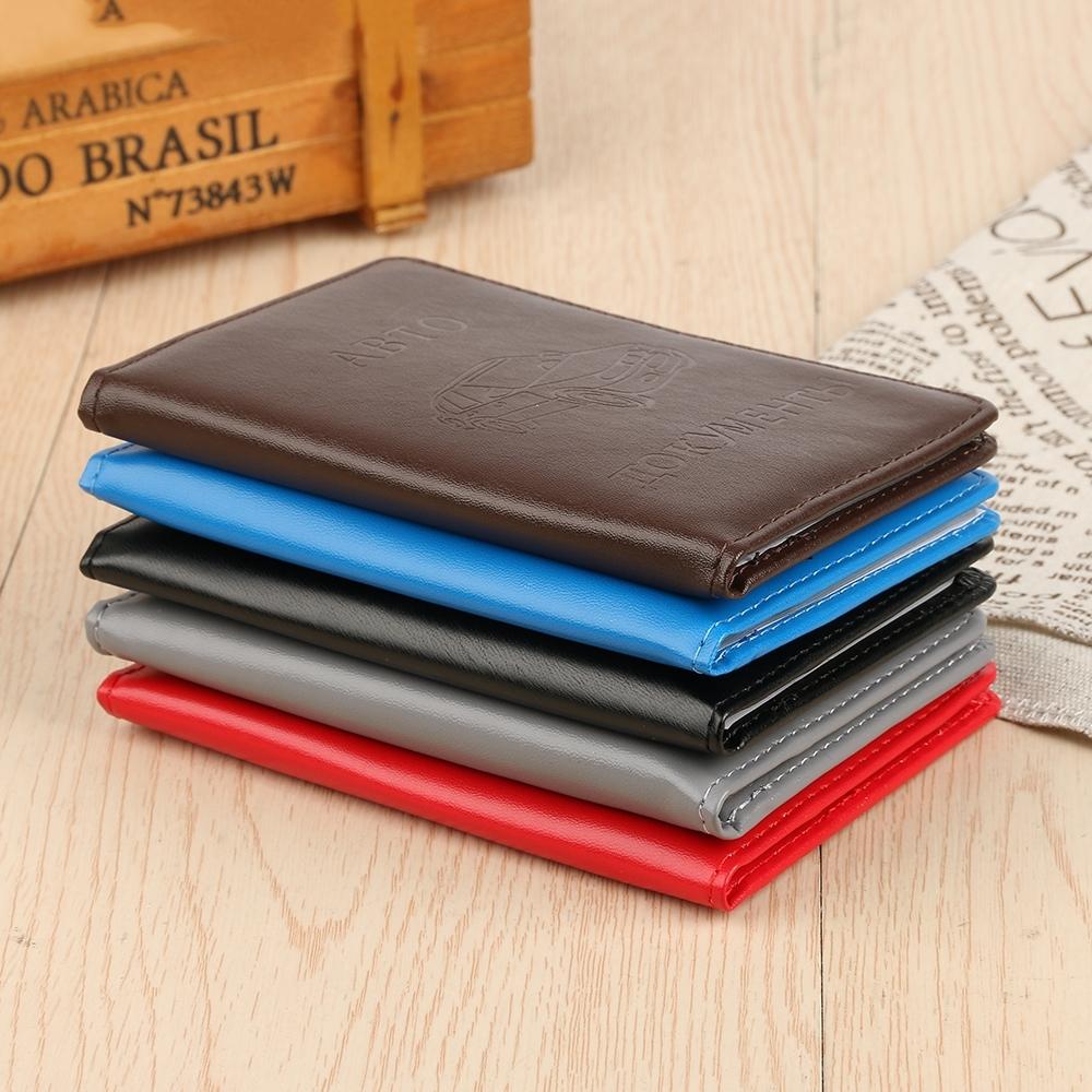 Stylish Pu Leather Driving License Holder Wallet - Grey