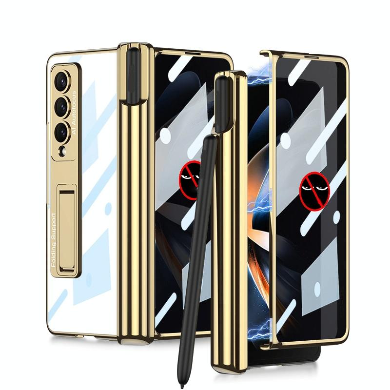 For Samsung Galaxy Z Fold4 5G Magnetic Privacy Case - Foldable - Silver