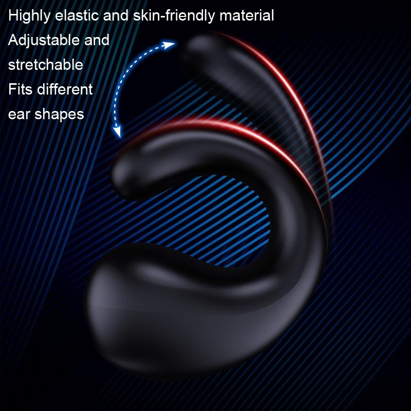 Wireless Bluetooth Earphone with Charging Case - Clip-on - White Blue